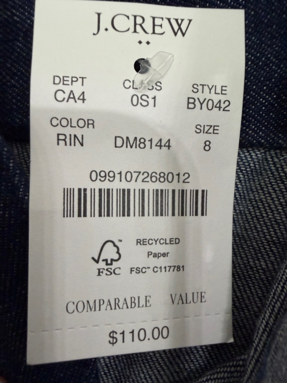 J.Crew Denim Shirt Dress Tie Waist – Classic Size 8 - Picture 2 of 4